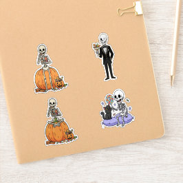 Funny Skeleton For Halloween Aufkleber