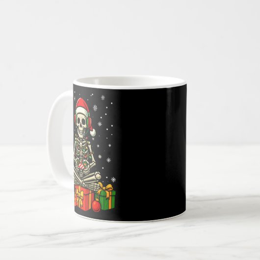 Funny Skeleton Game Controller Xmas Lights Men Wom Kaffeetasse (Vorderseite Links)