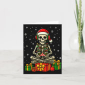 Funny Skeleton Game Controller Xmas Lights Men Wom Karte (Vorderseite)