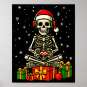 Funny Skeleton Game Controller Xmas Lights Men Wom Poster (Vorne)