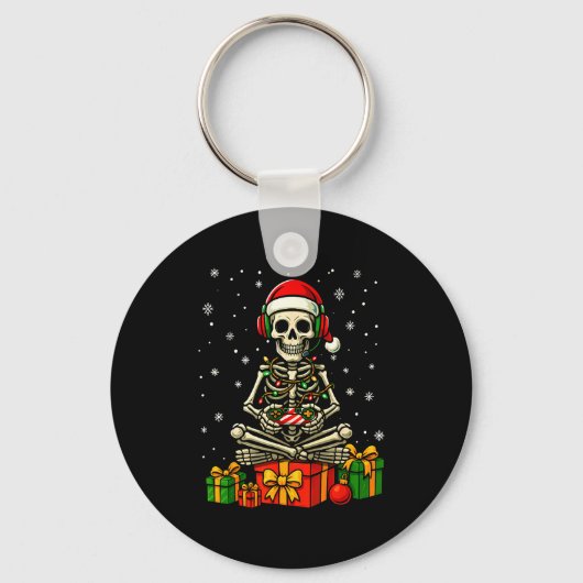 Funny Skeleton Game Controller Xmas Lights Men Wom Schlüsselanhänger (Vorderseite)