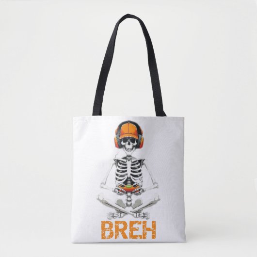 Funny Skeleton Gamer BRUH Halloween Game Tasche (Vorderseite)