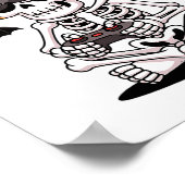 Funny Skeleton Gamer mit Vr Headset Halloween Stor Poster (Ecke)