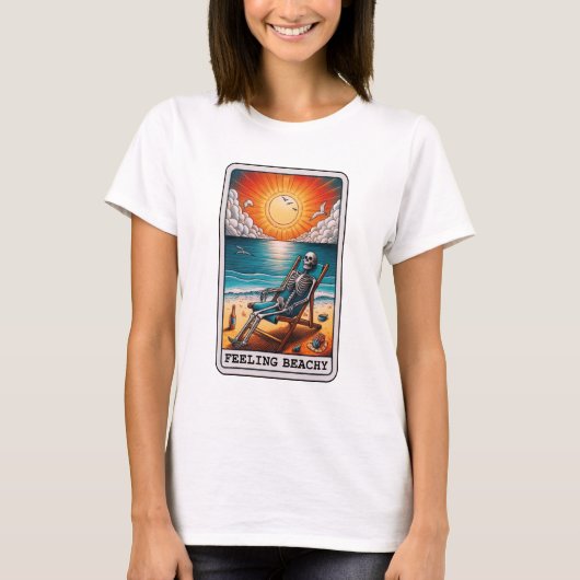 Funny Skeleton Gefühl Beachy Tarot T-Shirt (Vorderseite)