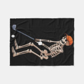 Funny Skeleton Golf Player Golfer Men Dad Hallowee Fleecedecke (Vorderseite (Horizontal))