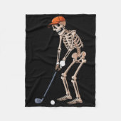 Funny Skeleton Golf Player Golfer Men Dad Hallowee Fleecedecke (Vorderseite)