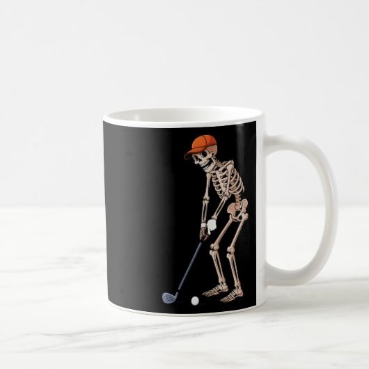 Funny Skeleton Golf Player Golfer Men Dad Hallowee Kaffeetasse (Rechts)