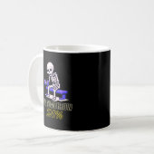 Funny Skeleton Gym Cartoon with Gym Tomorrow 100%  Kaffeetasse (Vorderseite Links)