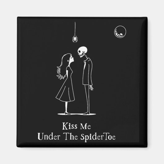 Funny Skeleton Halloween Mistletoe Parody Costume Magnet (Vorne)
