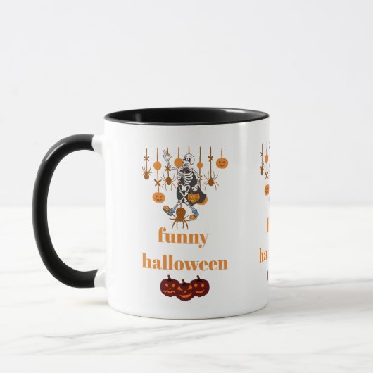 Funny Skeleton Halloween Tasse (Links)