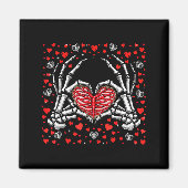 Funny Skeleton Hand Heart Valentines Day Bones Lov Magnet (Vorne)