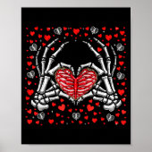 Funny Skeleton Hand Heart Valentines Day Bones Lov Poster (Vorne)