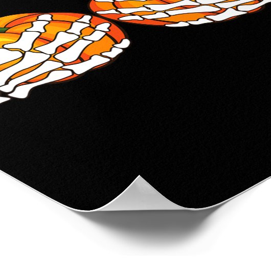 Funny Skeleton Hands Grabbing Bra Pumpkin Hallowee Poster (Ecke)