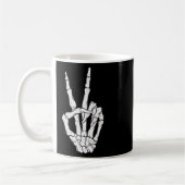 Funny Skeleton Hands Peace Sign Liebe Halloween Co Kaffeetasse (Links)