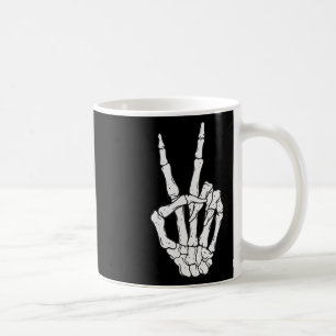 Funny Skeleton Hands Peace Sign Liebe Halloween Co Kaffeetasse