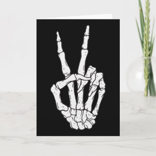 Funny Skeleton Hands Peace Sign Liebe Halloween Co Karte
