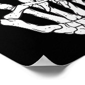 Funny Skeleton Hands Peace Sign Liebe Halloween Co Poster (Ecke)