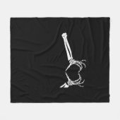 Funny Skeleton Herz Hände. Halloween Costume Skel Fleecedecke (Vorderseite (Horizontal))