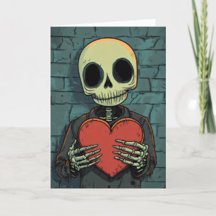 Funny Skeleton Herz Liebe Feiertagskarte