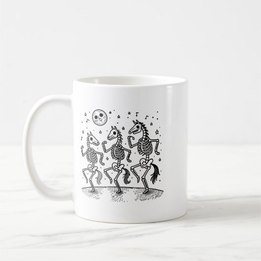 Funny Skeleton Horse Dancing Halloween Horse Lover Kaffeetasse (Links)