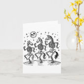Funny Skeleton Horse Dancing Halloween Horse Lover Karte (Gelbe Blume)