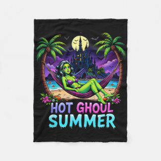 Funny Skeleton Ice Cream Hot Ghoul Summer Summerwe Fleecedecke