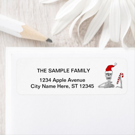 Funny Skeleton in der Weihnachtsmannmütze Weihnach (Insitu)