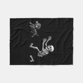 Funny Skeleton Jasing Dackel Hund Halloween Hund Fleecedecke (Vorderseite (Horizontal))