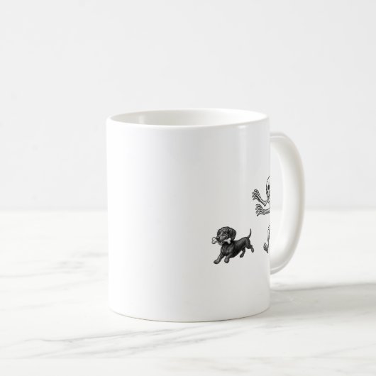 Funny Skeleton Jasing Dackel Hund Halloween Hund Kaffeetasse (VorderseiteRechts)