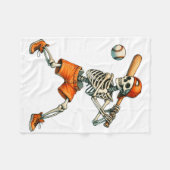 Funny Skeleton kämpft Baseball Halloween Boys Men Fleecedecke (Vorderseite (Horizontal))