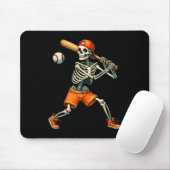 Funny Skeleton kämpft Baseball Halloween Boys Men Mousepad (Mit Mouse)