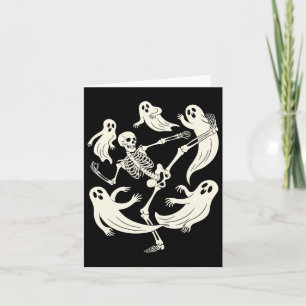 Funny Skeleton Karate Lovers Spooky Halloween Mart Karte