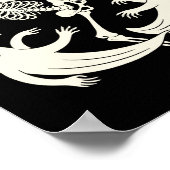 Funny Skeleton Karate Lovers Spooky Halloween Mart Poster (Ecke)