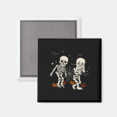 Funny Skeleton Kids Griddy dance Halloween Trick O Magnet (Vorderseite/Rückseite)