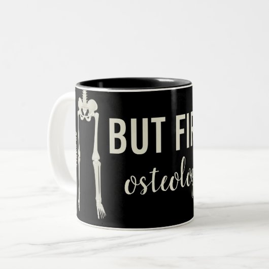 Funny Skeleton Knochen Custom Doctor Osteologe Zweifarbige Tasse (Vorderseite Links)