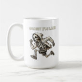 Funny Skeleton Lauf zu spät Kaffeetasse (Links)