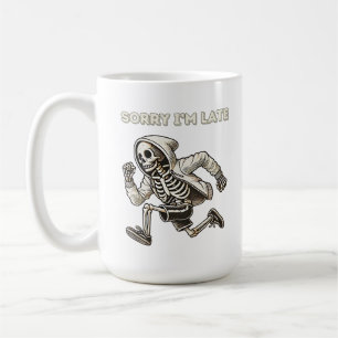 Funny Skeleton Lauf zu spät Kaffeetasse