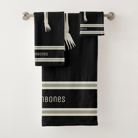 Funny Skeleton Legs Schwarz-weiß Spooky Halloween Badhandtuch Set (Insitu)