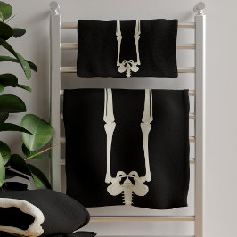 Funny Skeleton Legs Schwarz-weiß Spooky Halloween Badhandtuch Set