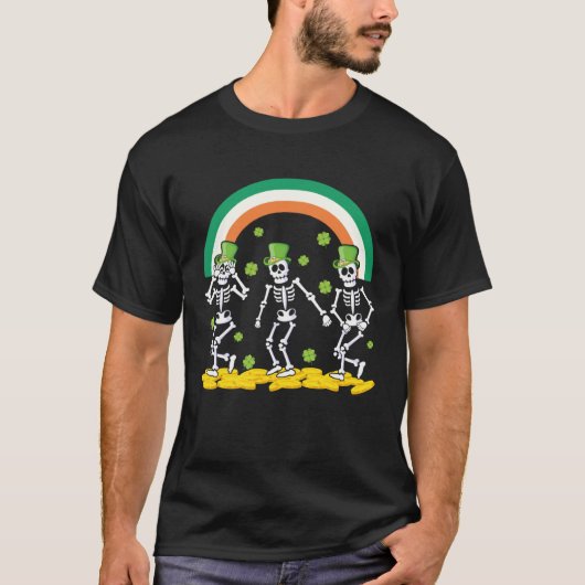 Funny Skeleton Leprechaun Griddy Dance St Patricks T-Shirt (Vorderseite)