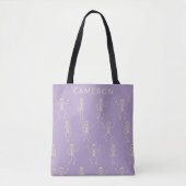 Funny Skeleton Lila Personalisierter Name Hallowee Tasche (Vorderseite)