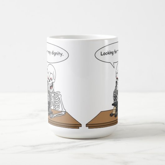 Funny Skeleton Looking For Dignity Kaffeetasse (Mittel)