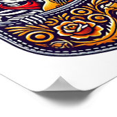 Funny Skeleton Mariachi Guitar Pocket Cinco De May Poster (Ecke)