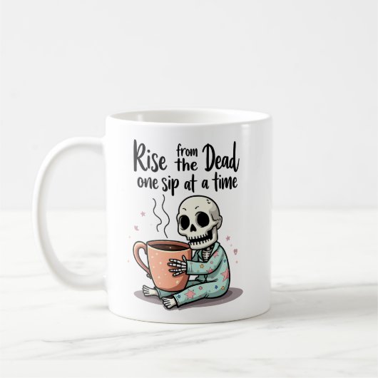 Funny Skeleton Morning Tasse (Links)