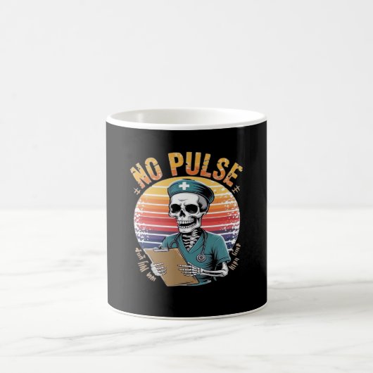 Funny Skeleton Nurse No Puldesign - Dunkler Spaß Kaffeetasse (Mittel)