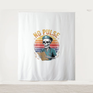 Funny Skeleton Nurse No Puldesign - Dunkler Spaß Wandteppich