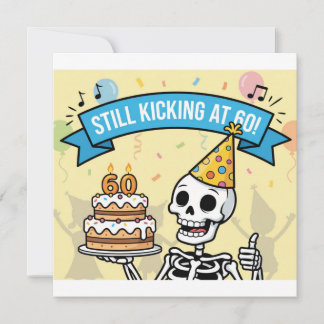 Funny Skeleton Party für 60. Geburtstagskarte Karte