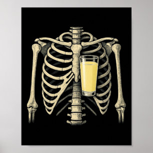 Funny Skeleton Pastis Wine Halloween Poster
