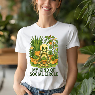 Funny Skeleton Pflanze - Meine Art von Sozialkreis T-Shirt