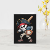 Funny Skeleton Pirate Baseball Halloween Kostüm B Karte (Gelbe Blume)